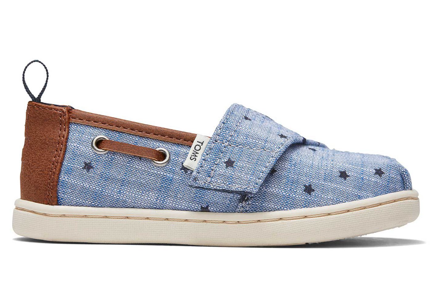 Toms Espadryle Dziecięce Niebieskie - Alpargata Tiny Chambray Stars - 71OBUZMCF